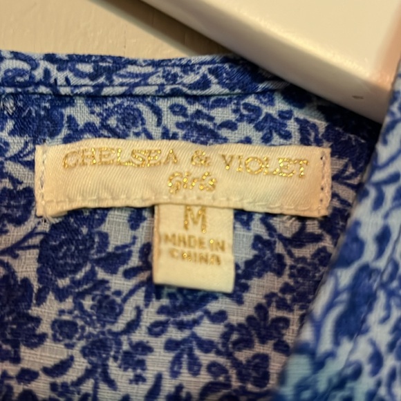 Chelsea and Violet Girls Dress size medium Blue Floral Dress NWOT - Picture 2 of 5